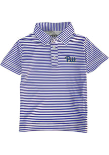 Toddler Blue Pitt Panthers Carson Striped Design Short Sleeve Polo Shirt