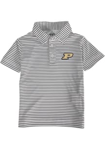 Toddler Charcoal Purdue Boilermakers Carson Striped Short Sleeve Polo Shirt