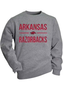Arkansas Razorbacks Youth Grey Cruz Long Sleeve Crew Sweatshirt