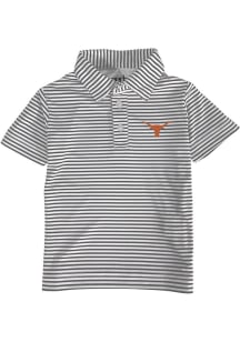 Texas Longhorns Toddler Charcoal Carson Striped Design Short Sleeve Polo Shirt