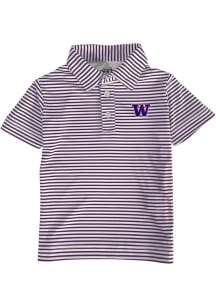 Toddler Purple Washington Huskies Carson Striped Design Short Sleeve Polo Shirt