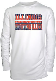 Illinois Fighting Illini Youth White Jessie Stacked Wordmark Long Sleeve T-Shirt