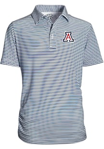 Arizona Wildcats Youth Navy Blue Carson Striped Short Sleeve Polo Shirt