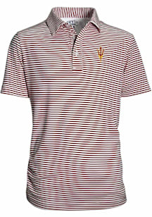 Arizona State Sun Devils Youth Maroon Carson Striped Short Sleeve Polo Shirt