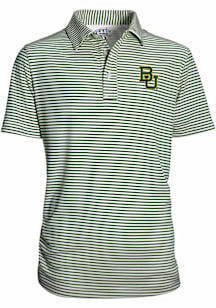 Baylor Bears Youth Green Carson Striped Short Sleeve Polo Shirt