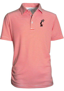 Youth Red Cincinnati Bearcats Carson Striped Short Sleeve Polo Shirt