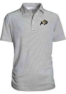 Colorado Buffaloes Youth Charcoal Carson Striped Short Sleeve Polo Shirt