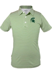 Youth Green Michigan State Spartans Carson Striped Short Sleeve Polo Shirt