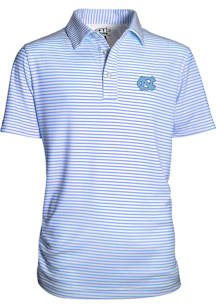 North Carolina Tar Heels Youth Light Blue Carson Striped Short Sleeve Polo Shirt