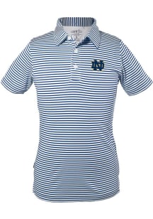 Notre Dame Fighting Irish Youth Navy Blue Carson Striped Short Sleeve Polo Shirt