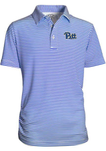 Youth Blue Pitt Panthers Carson Striped Short Sleeve Polo Shirt