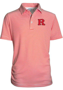 Youth Red Rutgers Scarlet Knights Carson Striped Short Sleeve Polo Shirt