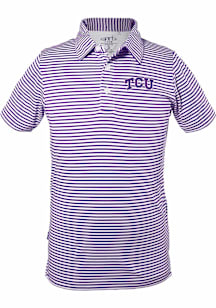 TCU Horned Frogs Youth Purple Carson Striped Short Sleeve Polo Shirt