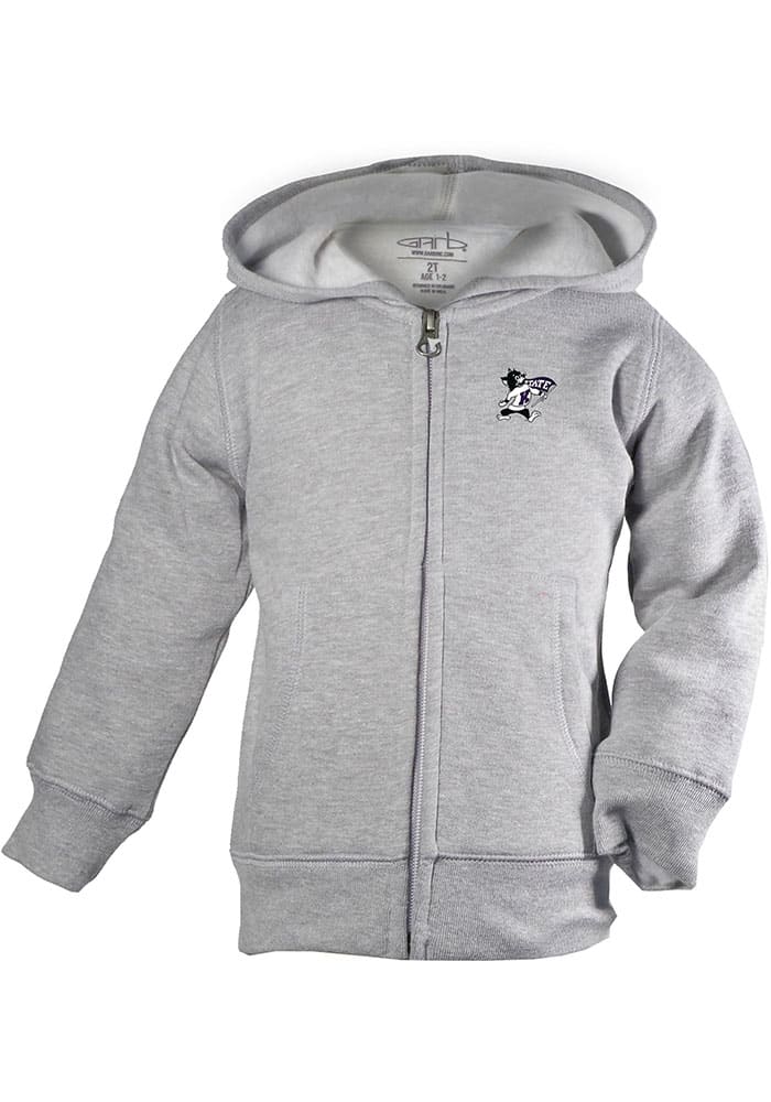 K-State Wildcats Youth Grey Henry Long Sleeve Full Zip Jacket