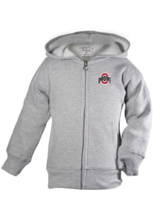 Ohio State Buckeyes Toddler Henry Long Sleeve Full Zip Sweatshirt - Grey