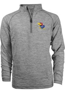 Kansas Jayhawks Youth Grey Miles Long Sleeve Quarter Zip Shirt