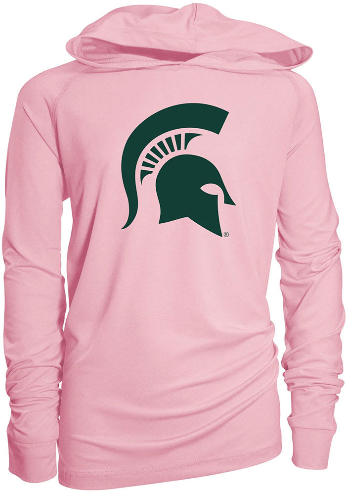 Michigan State Spartans Toddler Girls Pink Marley Hooded Long Sleeve T Shirt