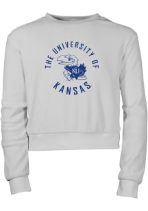 Kansas Jayhawks Girls Grey Sloan Long Sleeve Sweatshirt