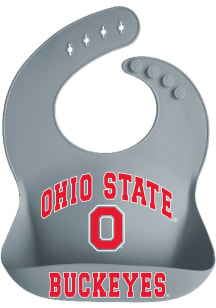 Crumb Catcher Ohio State Buckeyes Baby Bib - Grey