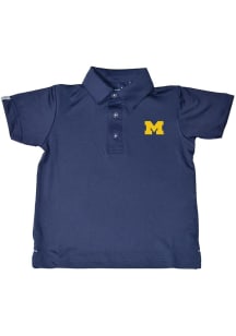 Toddler Navy Blue Michigan Wolverines Blake Design Short Sleeve Polo Shirt