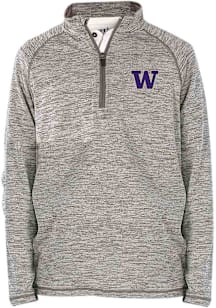 Washington Huskies Youth Grey Matthew Long Sleeve Quarter Zip Shirt