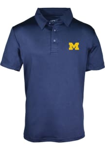 Youth Blue Michigan Wolverines Blake Short Sleeve Polo Shirt