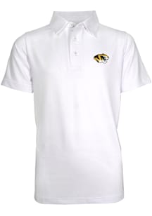 Missouri Tigers Youth White Blake Short Sleeve Polo Shirt