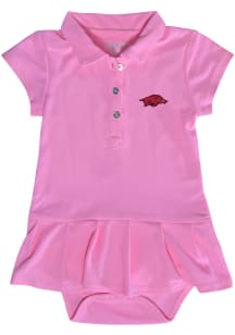 Arkansas Razorbacks Baby Girls Pink Caroline Onesie Short Sleeve Dress