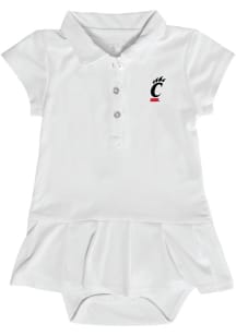 Cincinnati Bearcats Baby Girls White Caroline Onesie Short Sleeve Dress