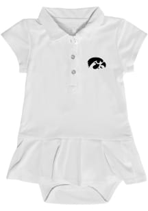 Baby Girls White Iowa Hawkeyes Caroline Onesie Short Sleeve Dress