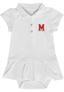 Baby Girls White Maryland Terrapins Caroline Onesie Short Sleeve Dress