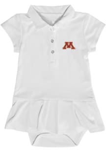 Baby Girls White Minnesota Golden Gophers Caroline Onesie Short Sleeve Dress