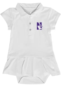 Baby Girls White Northwestern Wildcats Caroline Onesie Short Sleeve Dress