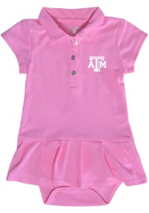 Texas A&amp;M Aggies Baby Girls Pink Caroline Onesie Short Sleeve Dress