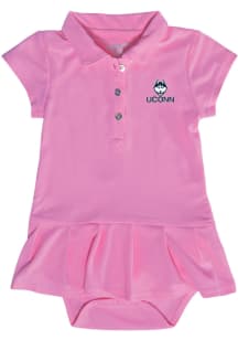 UConn Huskies Baby Girls Pink Caroline Onesie Short Sleeve Dress