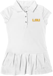 LSU Tigers Toddler Girls White Caroline Short Sleeve Dresses