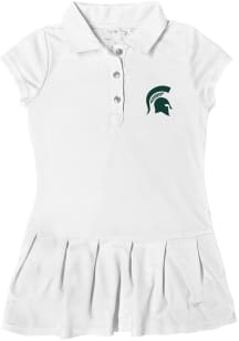 Toddler Girls White Michigan State Spartans Caroline Short Sleeve Dress