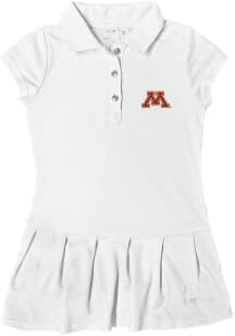 Toddler Girls White Minnesota Golden Gophers Caroline Short Sleeve Dresses