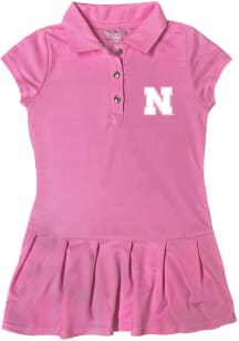 Toddler Girls Pink Nebraska Cornhuskers Caroline Short Sleeve Dresses