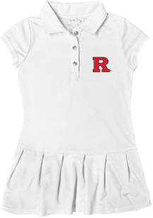 Rutgers Scarlet Knights Toddler Girls White Caroline Short Sleeve Dress