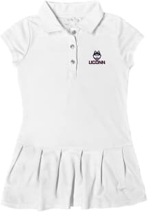 UConn Huskies Toddler Girls White Caroline Short Sleeve Dresses