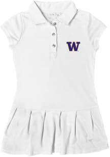 Washington Huskies Toddler Girls White Caroline Short Sleeve Dresses