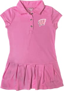 Wisconsin Badgers Toddler Girls Pink Caroline Short Sleeve Dress