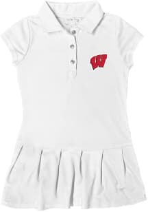 Wisconsin Badgers Toddler Girls White Caroline Short Sleeve Dress