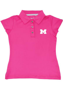 Toddler Girls Pink Michigan Wolverines Brighton Polo Short Sleeve T-Shirt