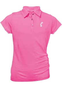 Youth Pink Cincinnati Bearcats Brighton Short Sleeve Polo Shirt