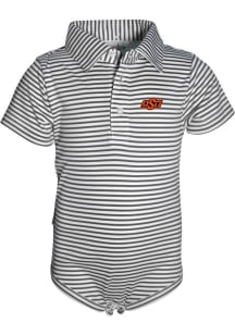 Oklahoma State Cowboys Baby Charcoal Carson Short Sleeve One Piece Polo