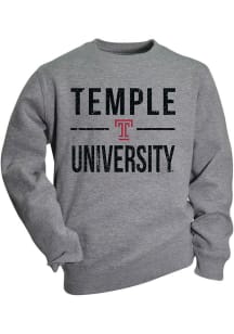Temple Owls Youth Grey Cruz Long Sleeve Crew Sweatshirt