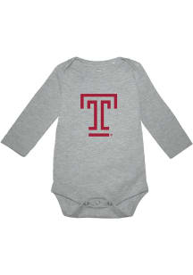 Temple Owls Baby Grey Ollie Long Sleeve One Piece