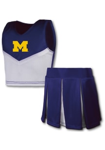 Girls Navy Blue Michigan Wolverines 2 Piece Cheer Set